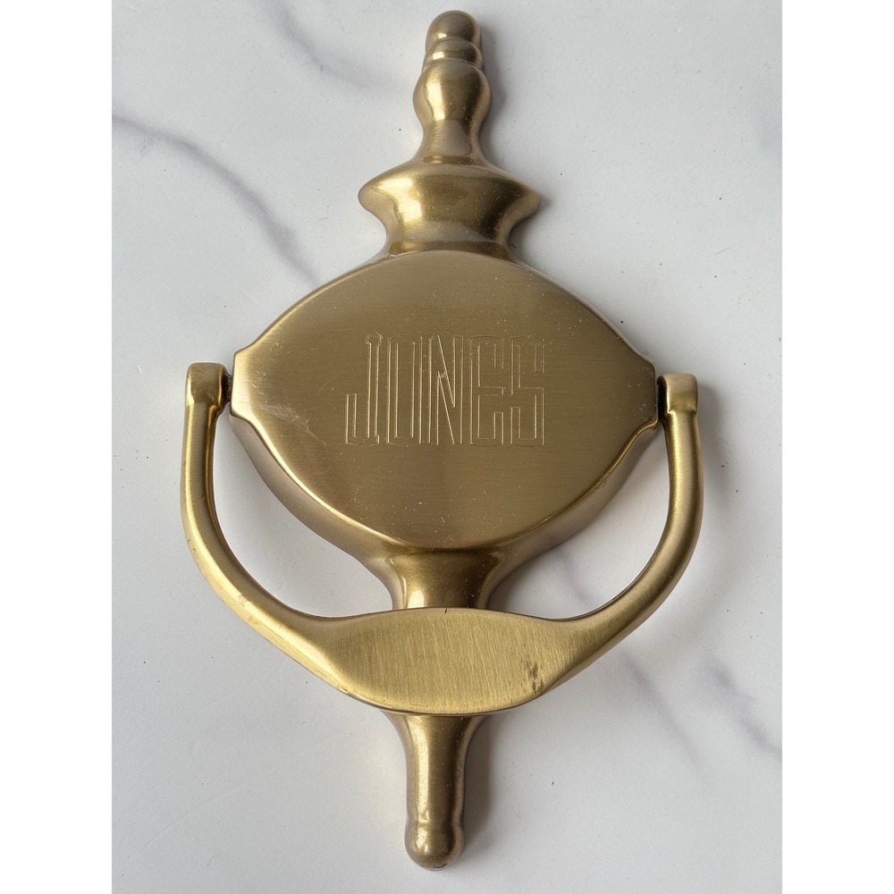 Things Remembered Brass Door Knocker Personalized Jones Gold Tone 6.5 Inch